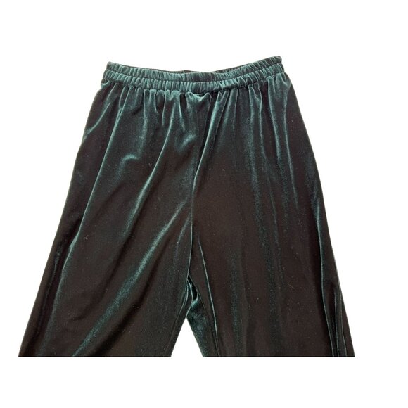 R& M Richards Womens Velour Pants Size 6P Emerald Green Elastic Waist - Picture 4 of 11